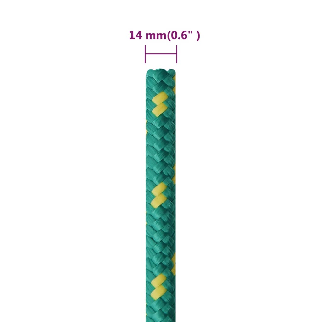 tovværk til båd 14 mm 250 m polypropylen grøn