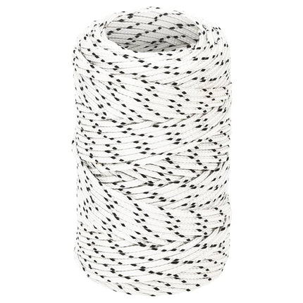 flettet tovværk 2 mm x 50 m polyester hvid