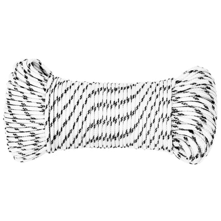 flettet tovværk 3 mm x 50 m polyester hvid