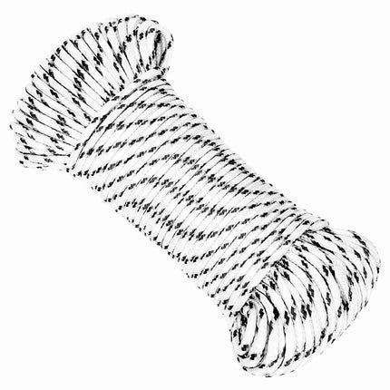 flettet tovværk 4 mm x 50 m polyester hvid