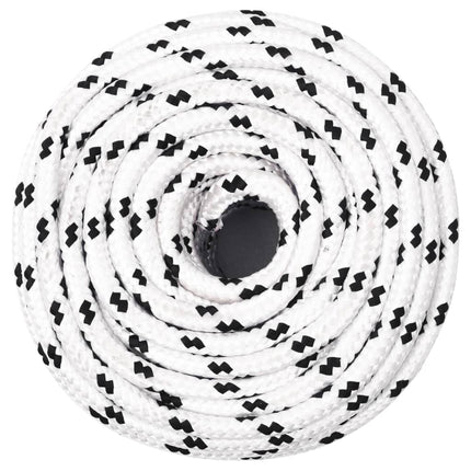 flettet tovværk 6 mm x 100 m polyester hvid