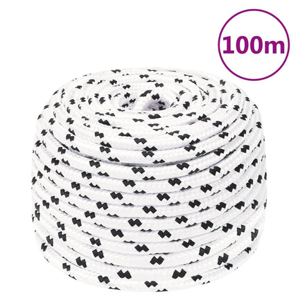 arbejdsreb 10 mm 100 m polyester hvid