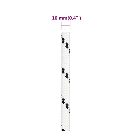 arbejdsreb 10 mm 100 m polyester hvid