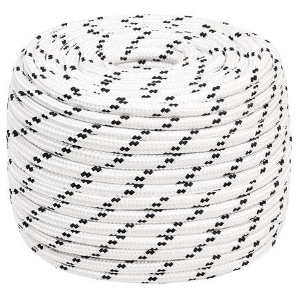 flettet tovværk 12 mm x 100 m polyester hvid