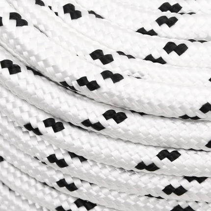flettet tovværk 12 mm x 100 m polyester hvid
