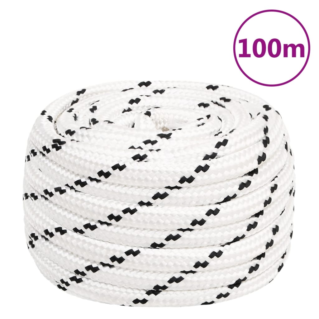 arbejdsreb 16 mm 100 m polyester hvid billede