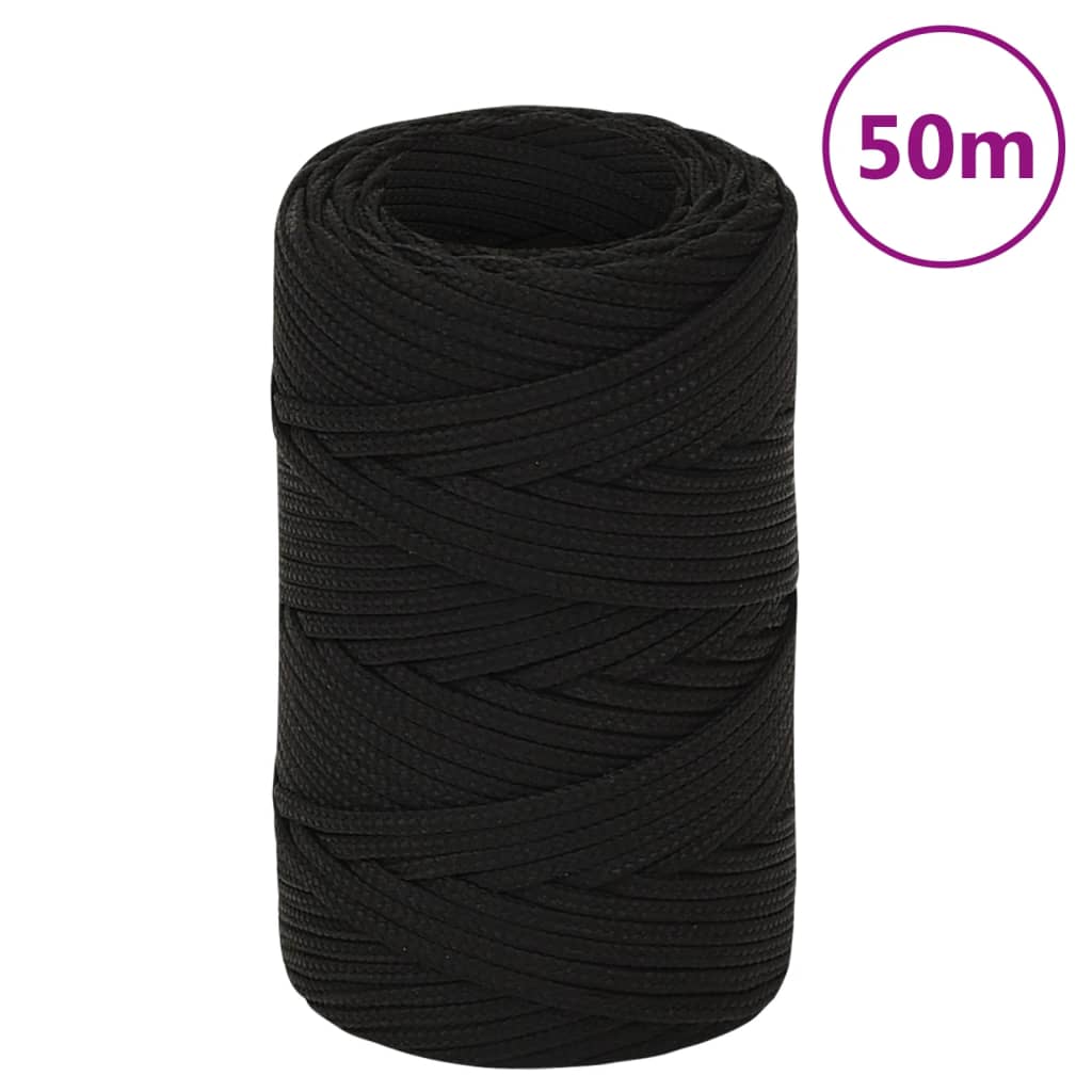Arbejdsreb 2 Mm 50 M Polyester Sort - Vidaxl