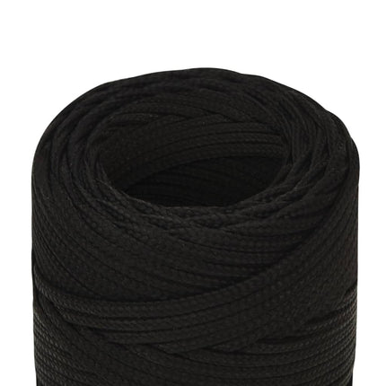 arbejdsreb 2 mm 50 m polyester sort