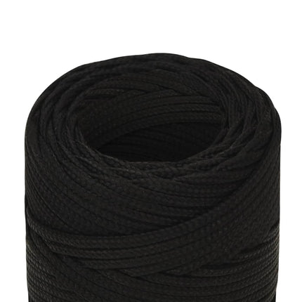 arbejdsreb 2 mm 100 m polyester sort