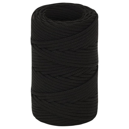 arbejdsreb 2 mm 250 m polyester sort