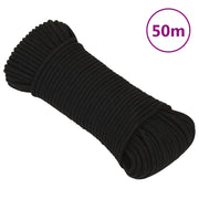 arbejdsreb 4 mm 50 m polyester sort