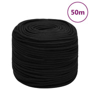 arbejdsreb 6 mm 50 m polyester sort
