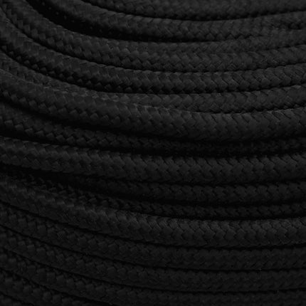 arbejdsreb 6 mm 500 m polyester sort