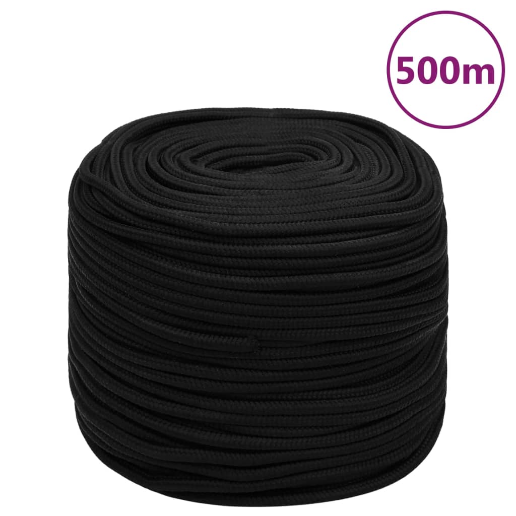arbejdsreb 8 mm 500 m polyester sort billede