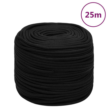 arbejdsreb 10 mm 25 m polyester sort
