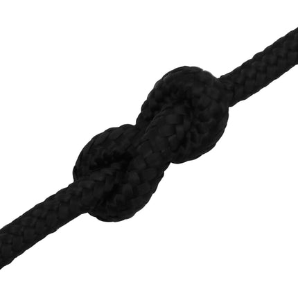 arbejdsreb 10 mm 100 m polyester sort