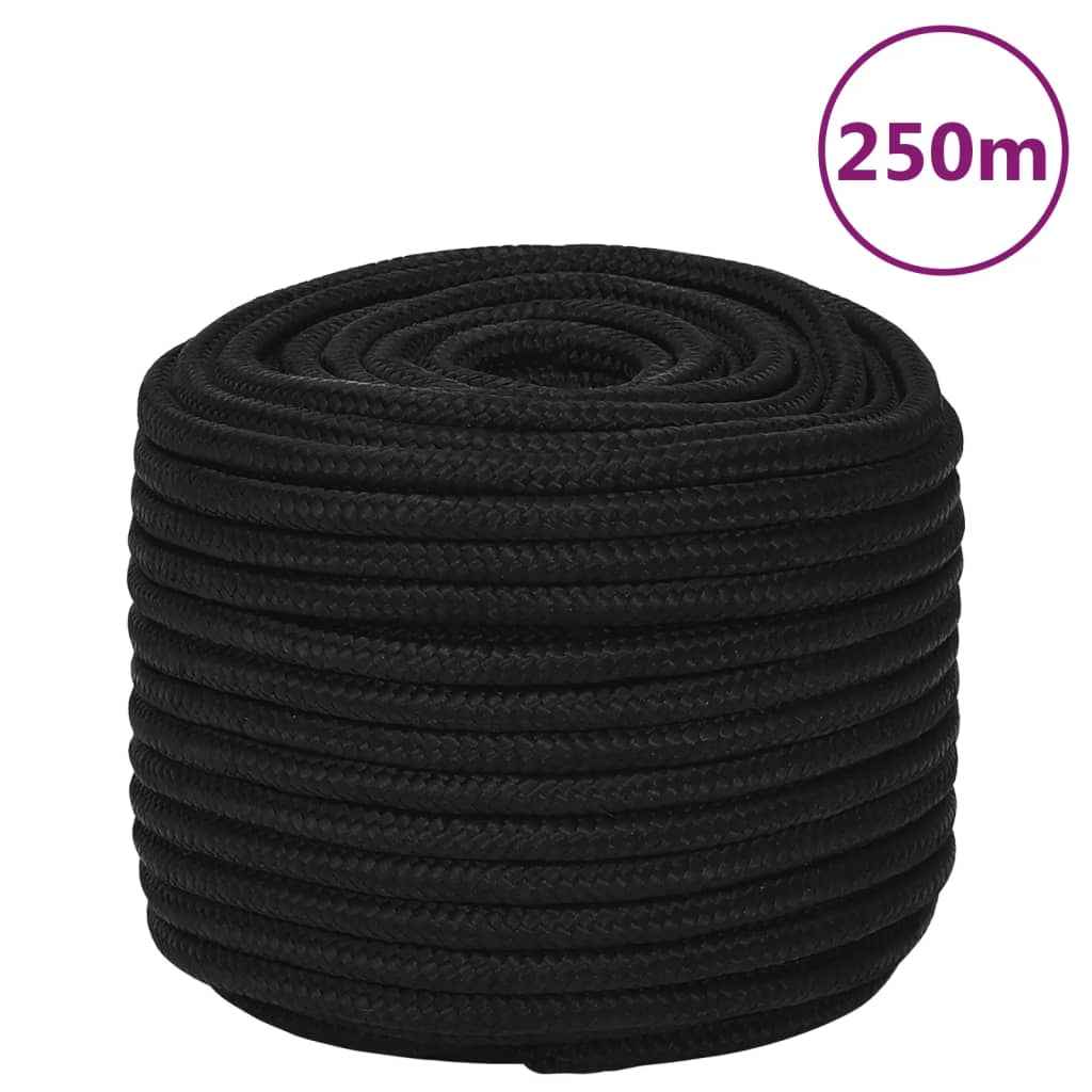 arbejdsreb 14 mm 250 m polyester sort billede