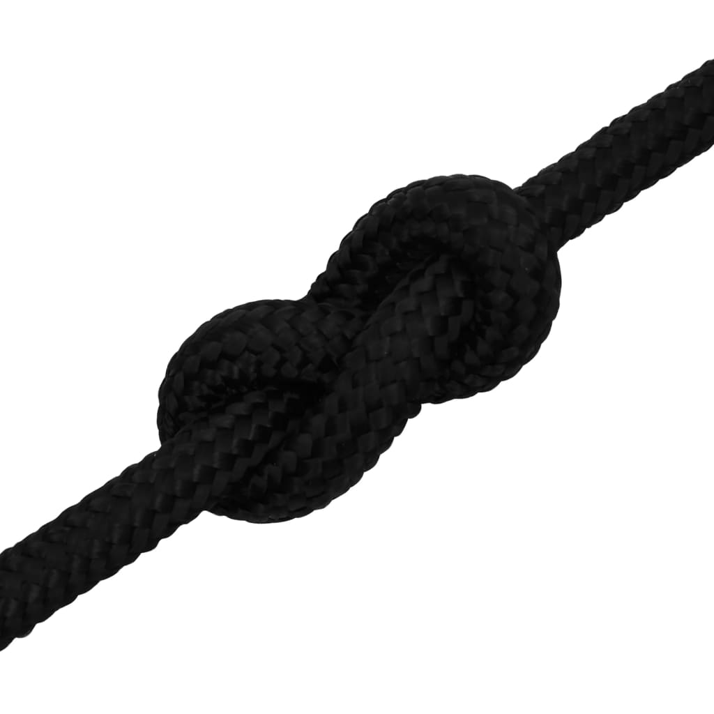 arbejdsreb 16 mm 50 m polyester sort