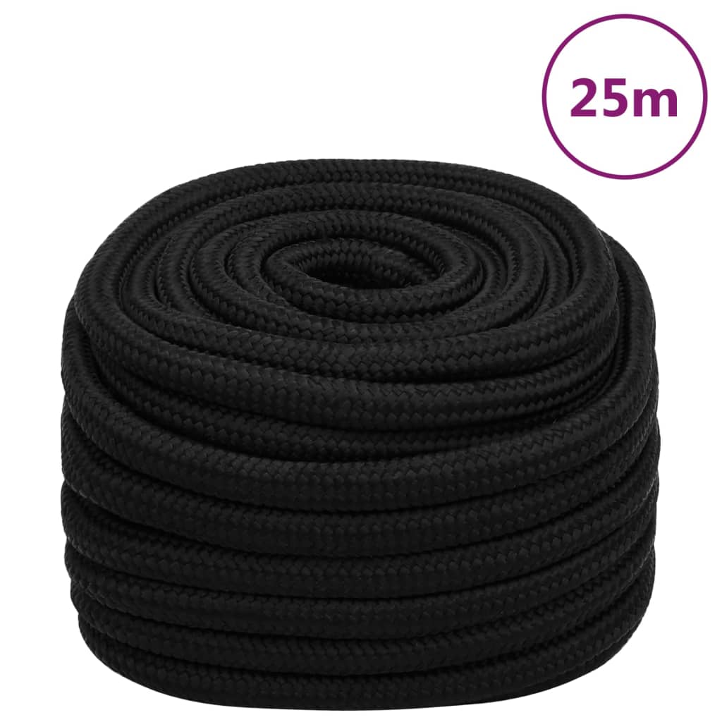 arbejdsreb 25 mm 25 m polyester sort billede