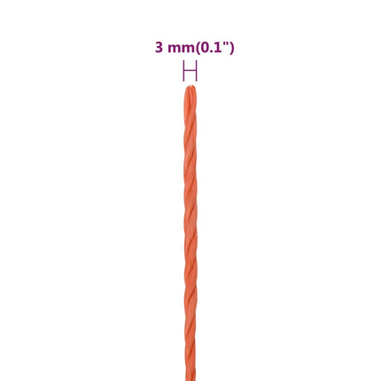 arbejdsreb 3 mm 500 m polypropylen orange