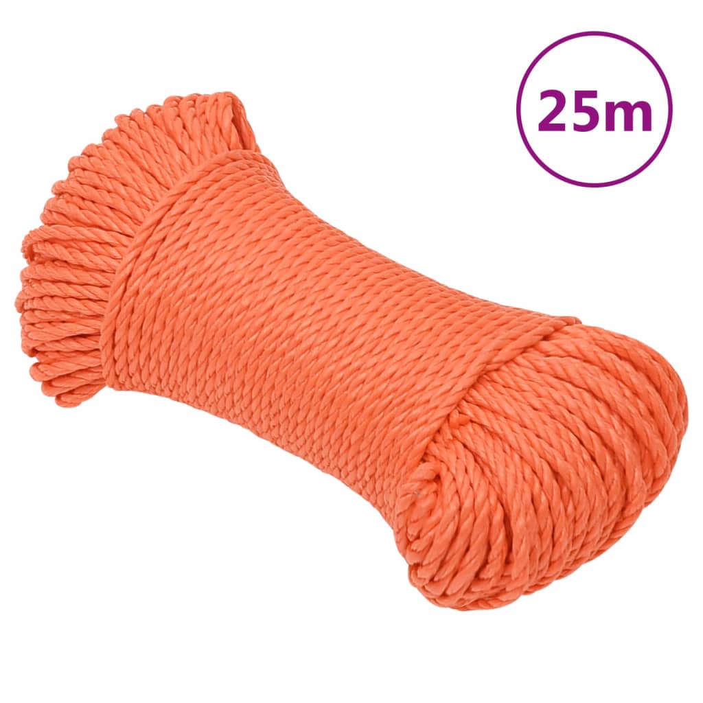arbejdsreb 6 mm 25 m polypropylen orange