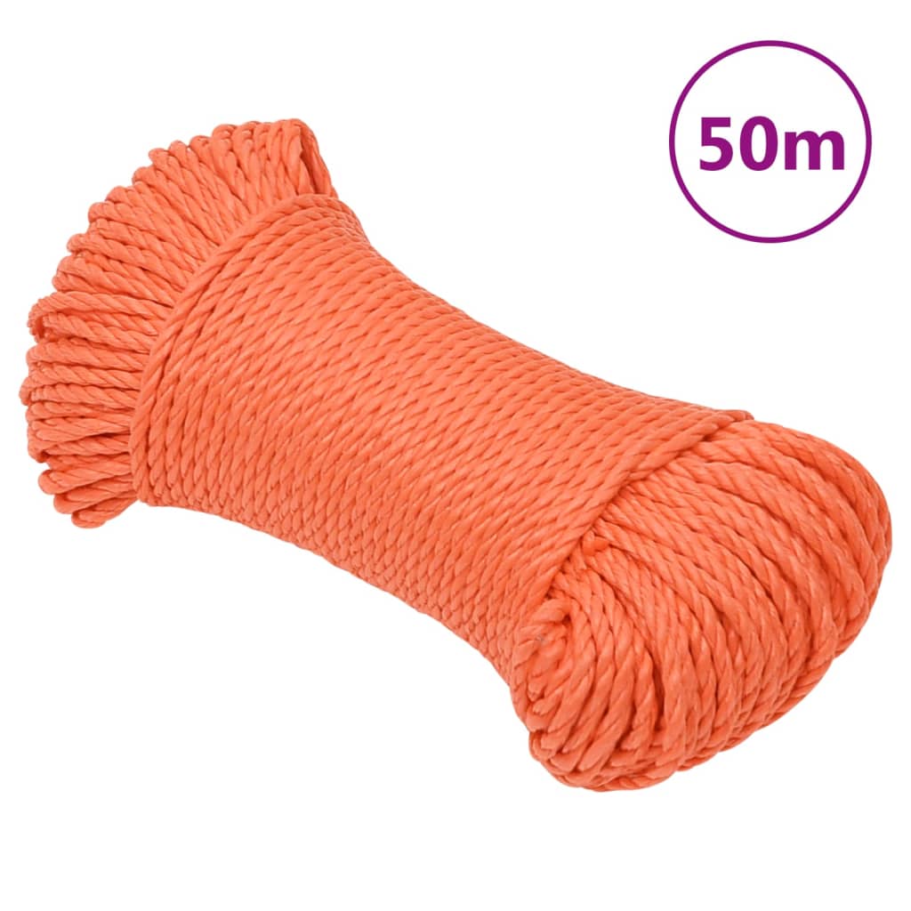 Arbejdsreb 6 Mm 50 M Polypropylen Orange - Vidaxl