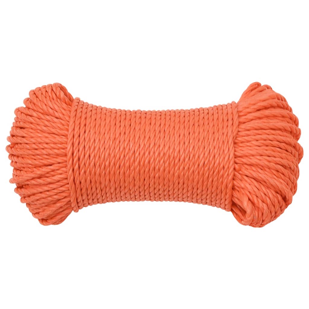arbejdsreb 8 mm 50 m polypropylen orange