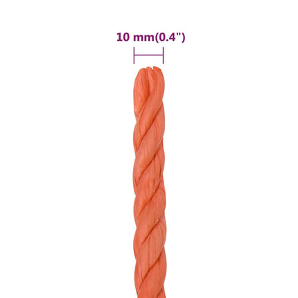 arbejdsreb 10 mm 50 m polypropylen orange