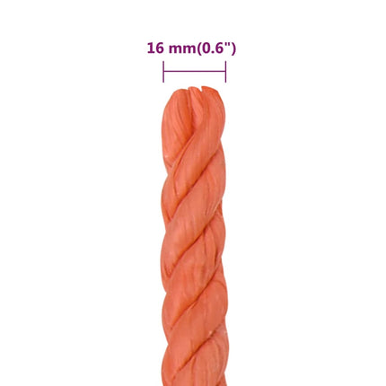 arbejdsreb 16 mm 50 m polypropylen orange