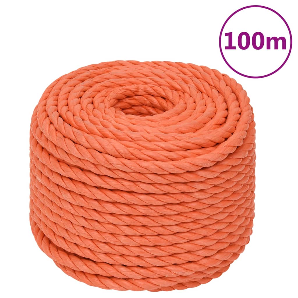 arbejdsreb 20 mm 100 m polypropylen orange billede