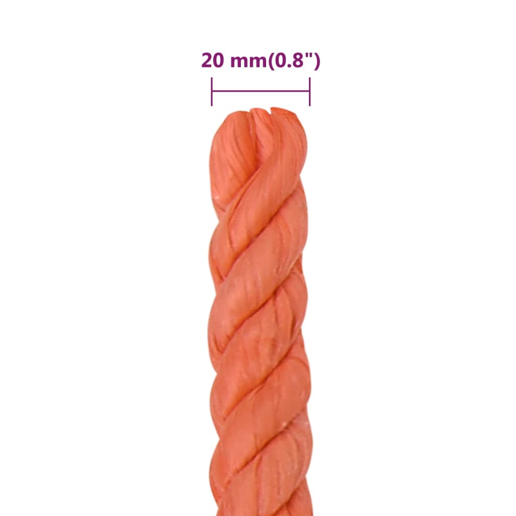 arbejdsreb 20 mm 100 m polypropylen orange
