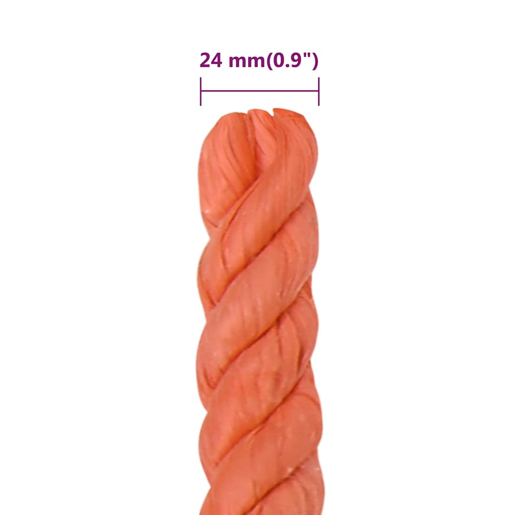 arbejdsreb 24 mm 50 m polypropylen orange