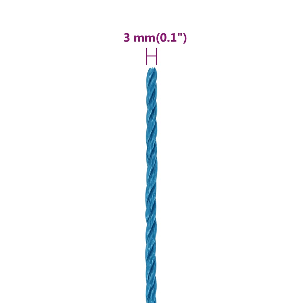 arbejdsreb 3 mm 100 m polypropylen blå