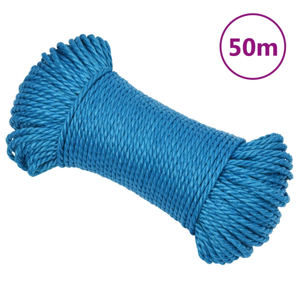 arbejdsreb 8 mm 50 m polypropylen blå billede