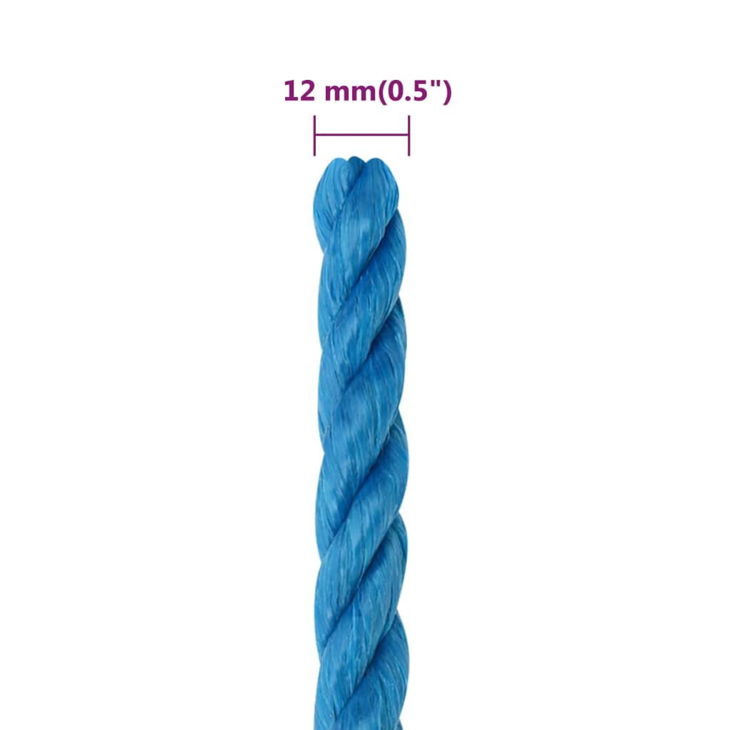 arbejdsreb 12 mm 25 m polypropylen blå