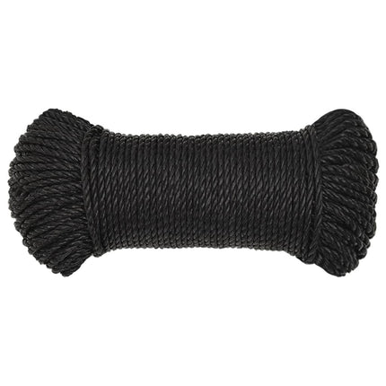 arbejdsreb 3 mm 50 m polypropylen sort