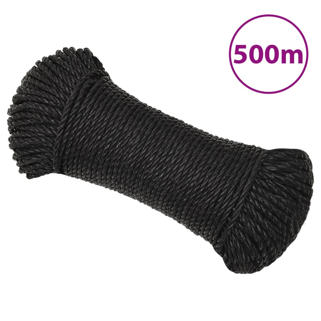 arbejdsreb 3 mm 500 m polypropylen sort billede