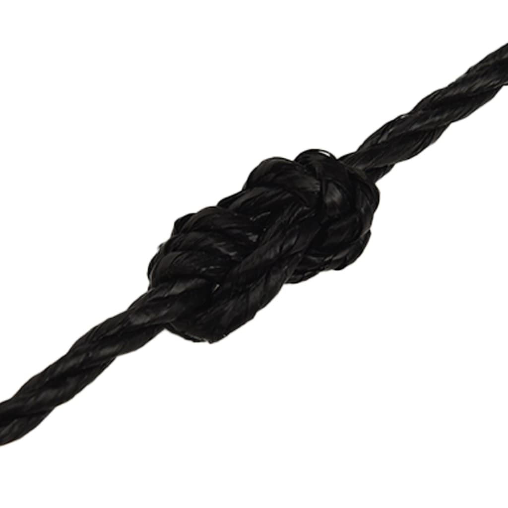 arbejdsreb 8 mm 50 m polypropylen sort