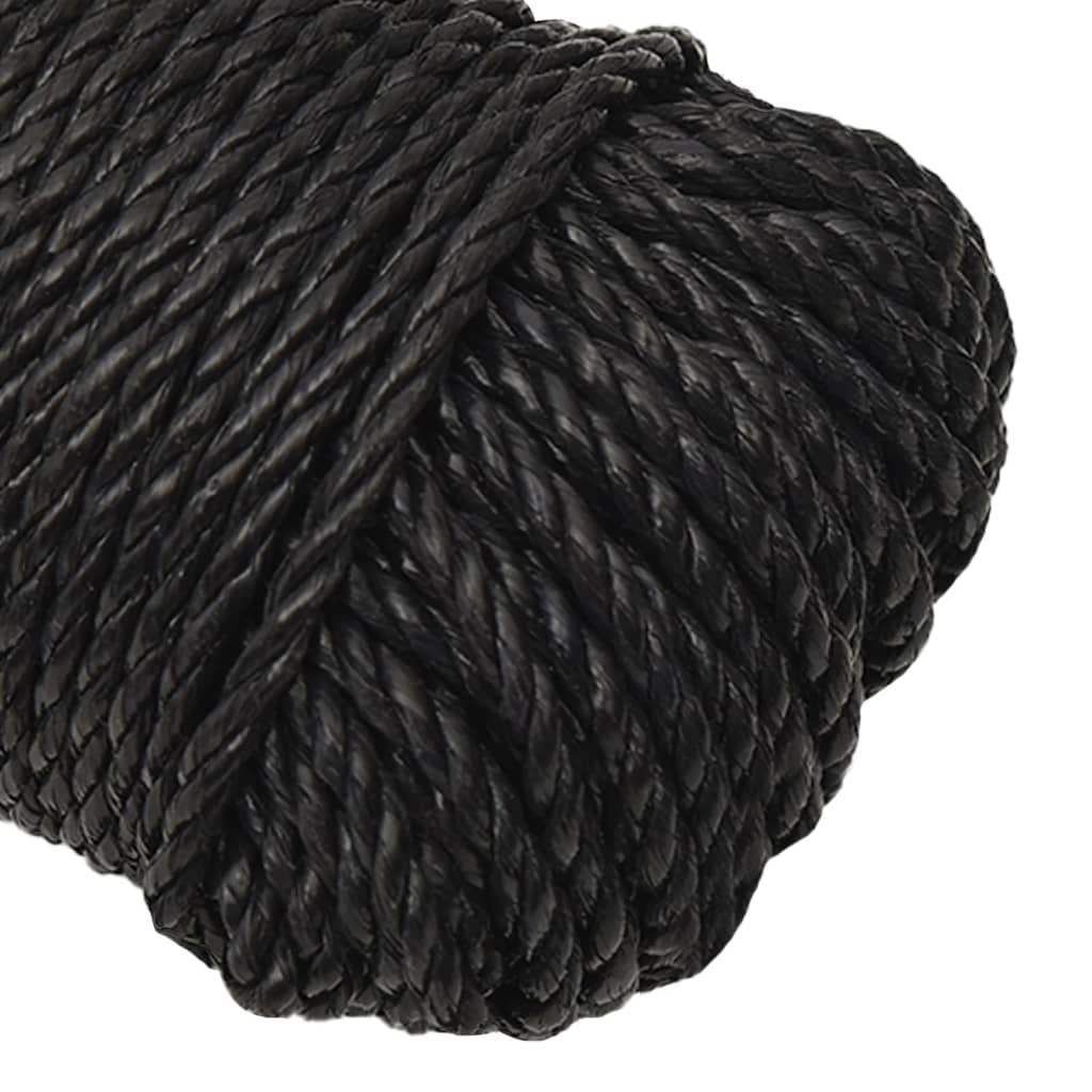 arbejdsreb 8 mm 500 m polypropylen sort
