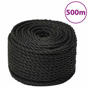 arbejdsreb 10 mm 500 m polypropylen sort