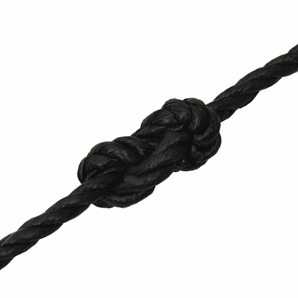 arbejdsreb 10 mm 500 m polypropylen sort