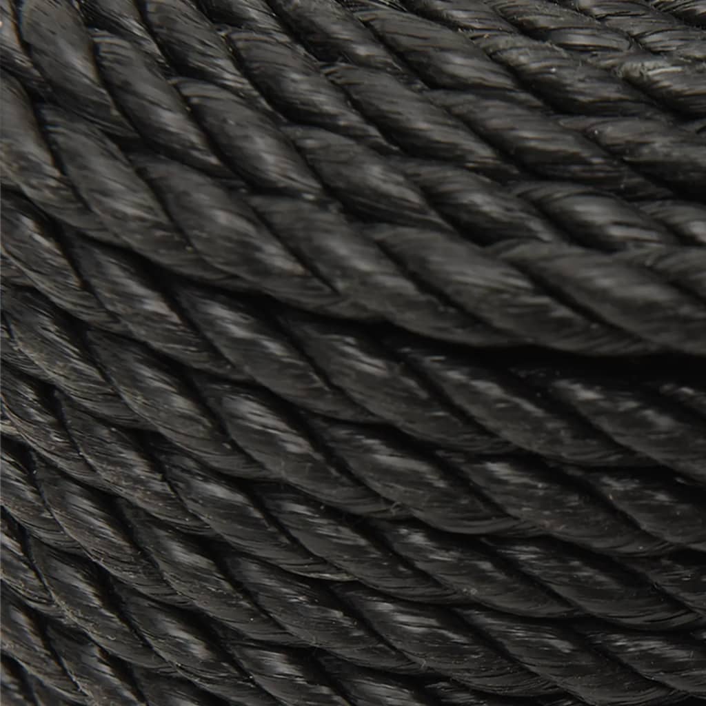 arbejdsreb 14 mm 25 m polypropylen sort