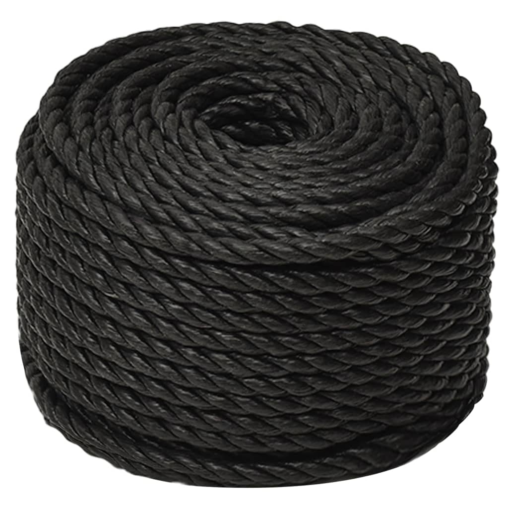 arbejdsreb 14 mm 100 m polypropylen sort