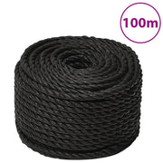 arbejdsreb 16 mm 100 m polypropylen sort