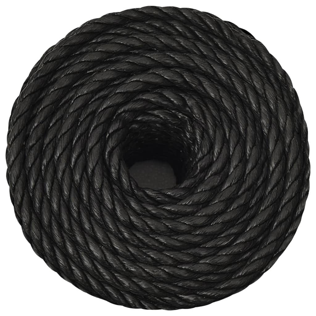 arbejdsreb 16 mm 250 m polypropylen sort
