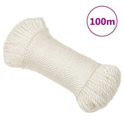 arbejdsreb 6 mm 100 m polypropylen hvid