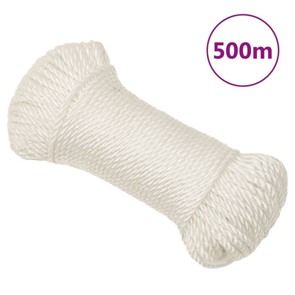 arbejdsreb 8 mm 500 m polypropylen hvid billede