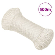 arbejdsreb 8 mm 500 m polypropylen hvid