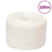 arbejdsreb 10 mm 100 m polypropylen hvid