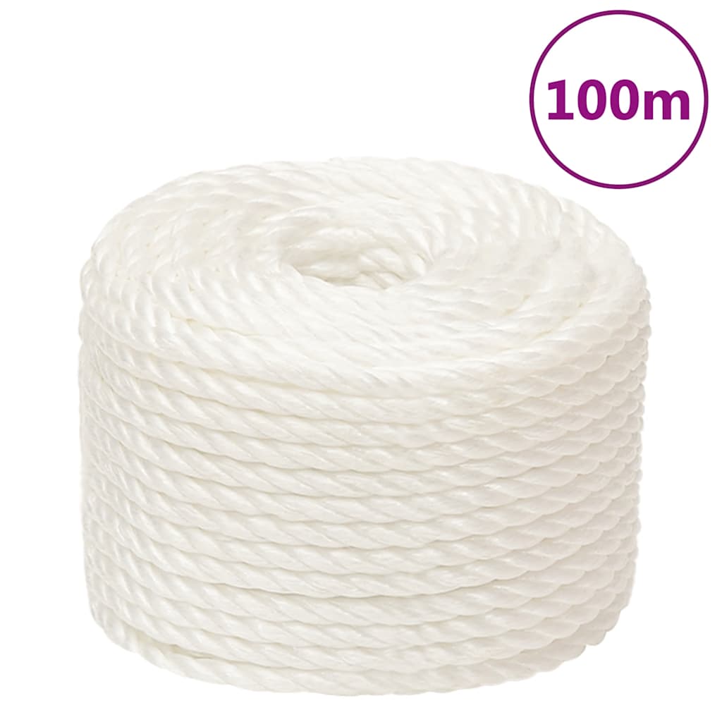 arbejdsreb 16 mm 100 m polypropylen hvid billede